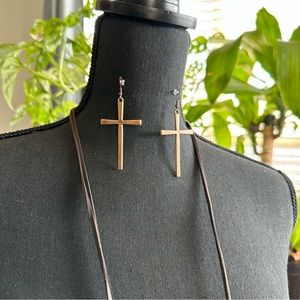 Copper Cross Earrings